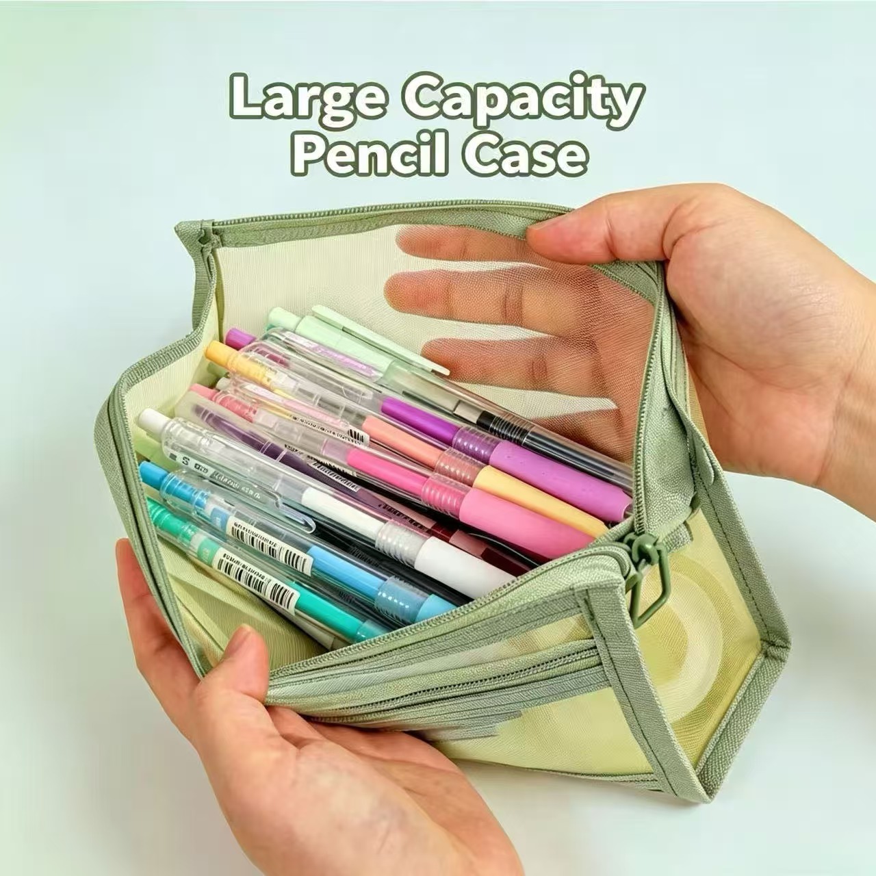 Double Layer Clear Mesh Pencil - огляд і ціна Clear Mesh Pencil Pouch For Exam
