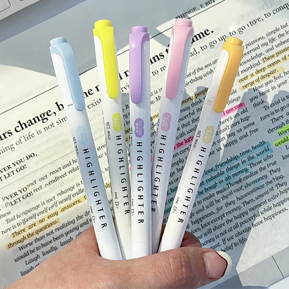 5pcs Pastel Highlighters Color - огляд і ціна Pastel Highlighter Set Double Ended