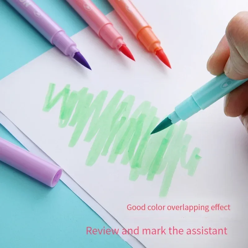 6Pcs/set Brush Highlighter Pen - огляд і ціна Pastel Highlighter Set Double Ended
