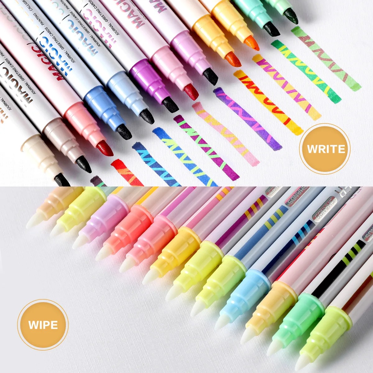 12pcs Double-ended Magic Color - огляд і ціна Pastel Highlighter Set Double Ended