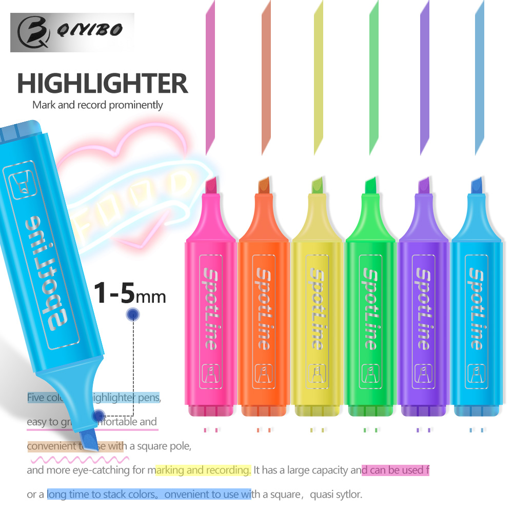 4/6 Pcs/set Pastel Flat Single - огляд і ціна Pastel Highlighter Set Double Ended
