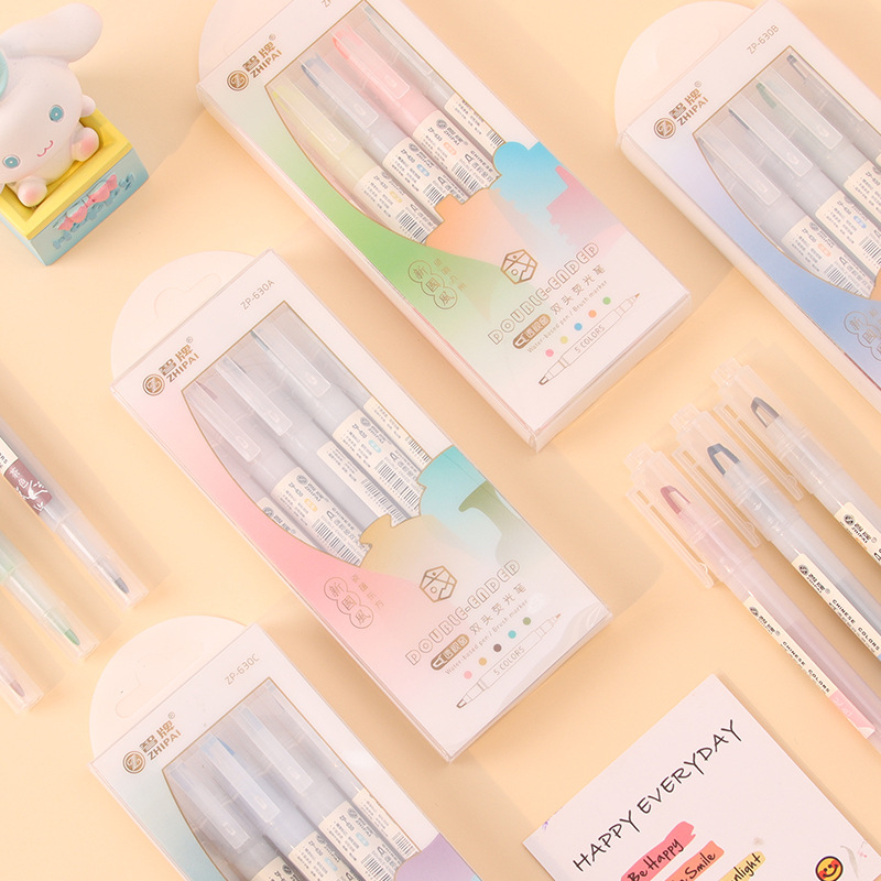 5pcs/set Double Tip Highlighte - огляд і ціна Pastel Highlighter Set Double Ended