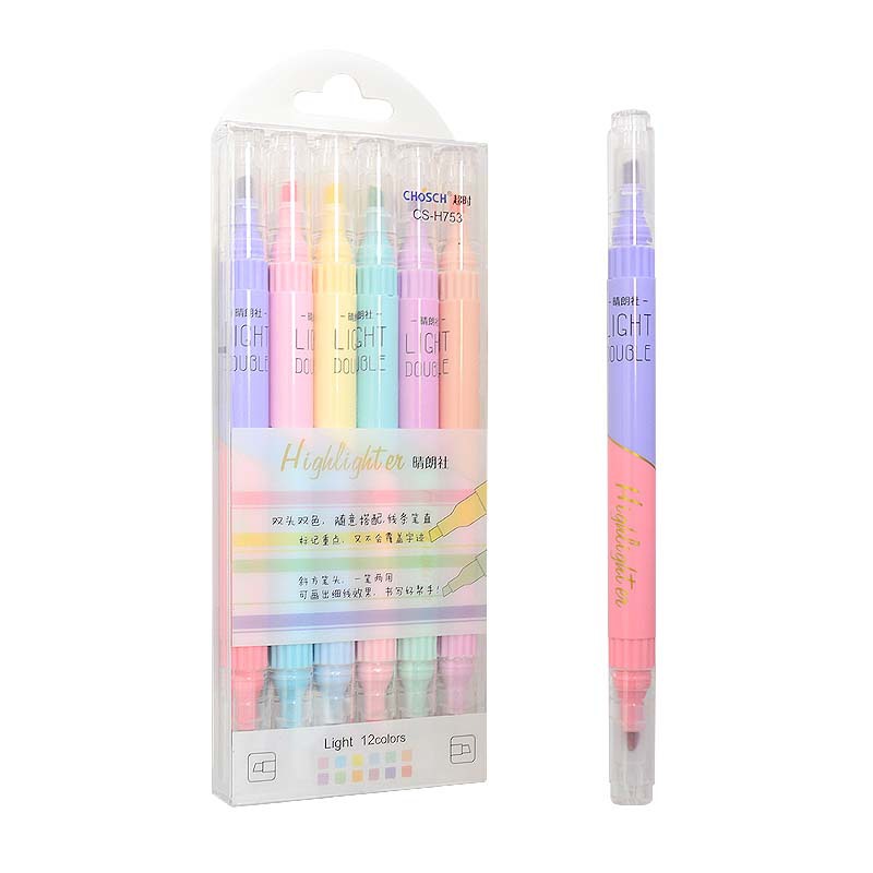 6 PCS Double Tip Highlighter P - огляд і ціна Pastel Highlighter Set Double Ended