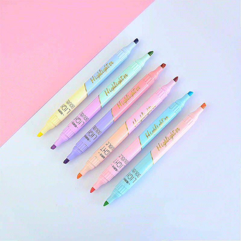 6 PCS Double Tip Highlighter P - огляд і ціна Pastel Highlighter Set Double Ended