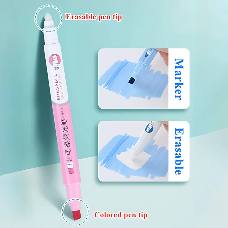 6 Colors Erasable Highlighters - огляд і ціна Pastel Highlighter Set Double Ended
