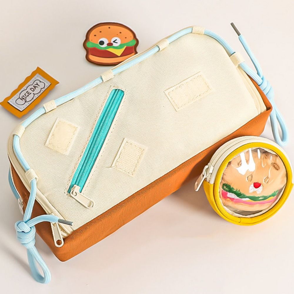 Large Capacity Hamburger Penci - огляд і ціна Aesthetic Large Pencil Case Pouch