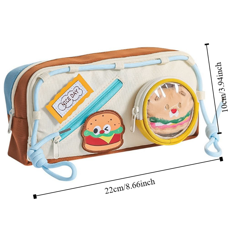 Large Capacity Hamburger Penci - огляд і ціна Aesthetic Large Pencil Case Pouch