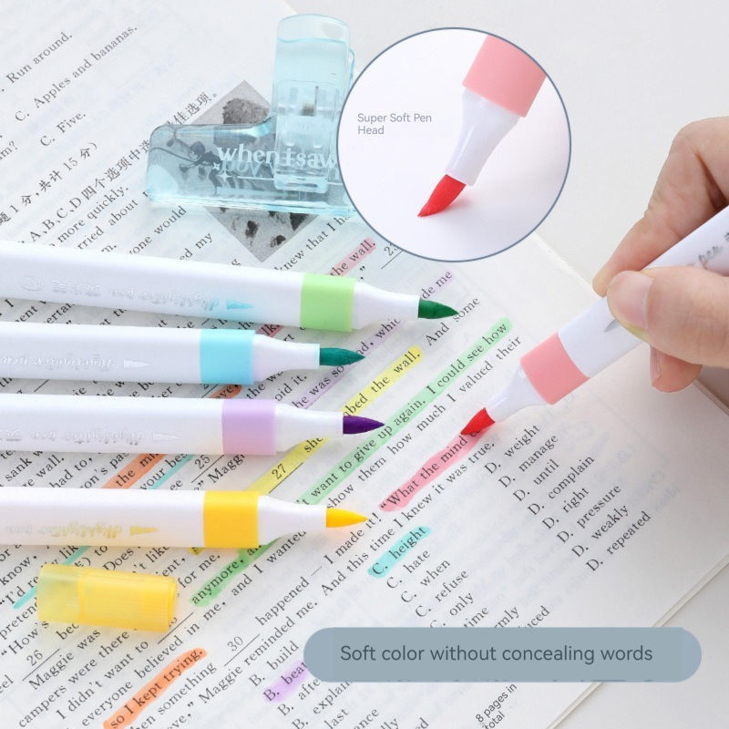 6 Colors Pastel Color Highligh - огляд і ціна Pastel Highlighter Set Double Ended