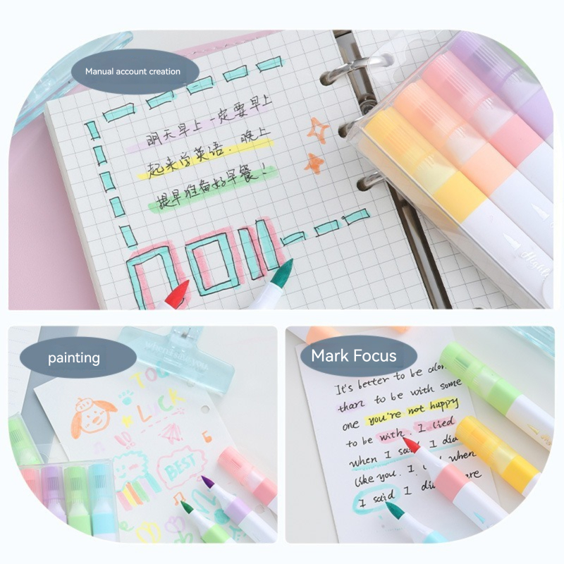 6 Colors Pastel Color Highligh - огляд і ціна Pastel Highlighter Set Double Ended