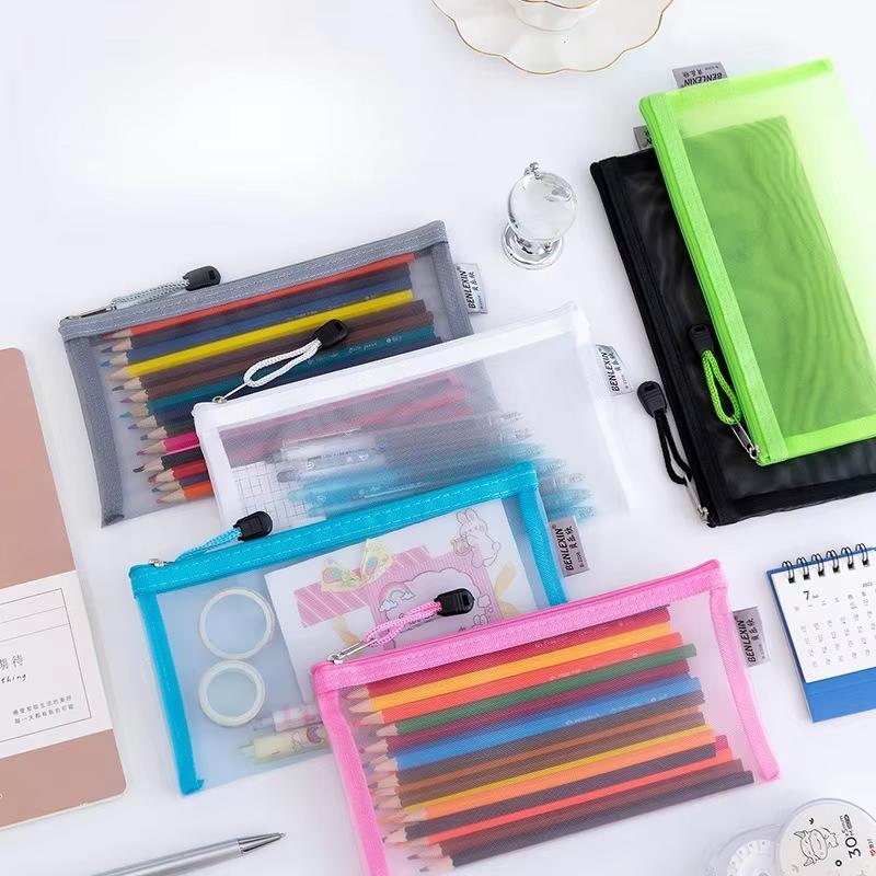 NEW Durable Zipper Mesh Pencil - огляд і ціна Clear Mesh Pencil Pouch For Exam
