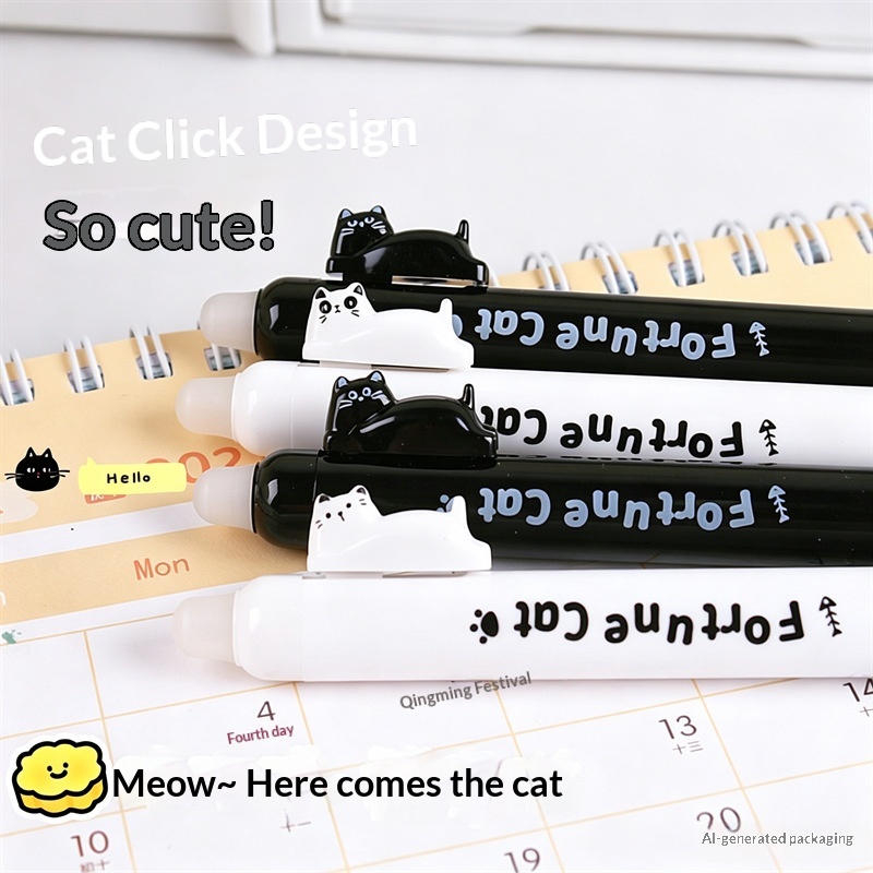 4-Pack Cute Cat Erasable Gel P - огляд і ціна Retractable Eraser Pen Click