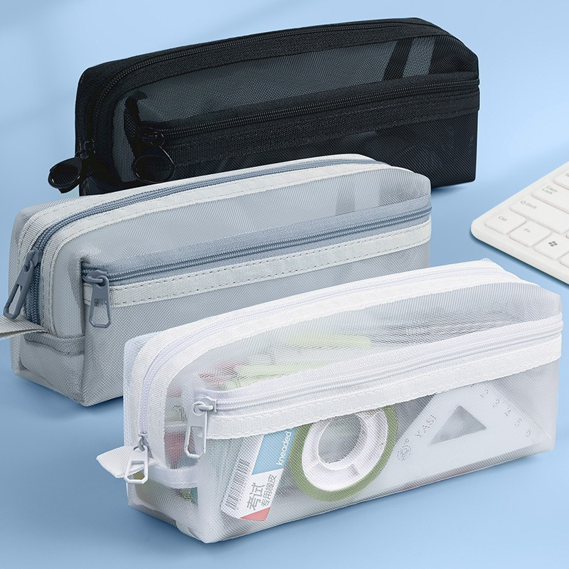 Double Layer Transparent Mesh  - огляд і ціна Clear Mesh Pencil Pouch For Exam