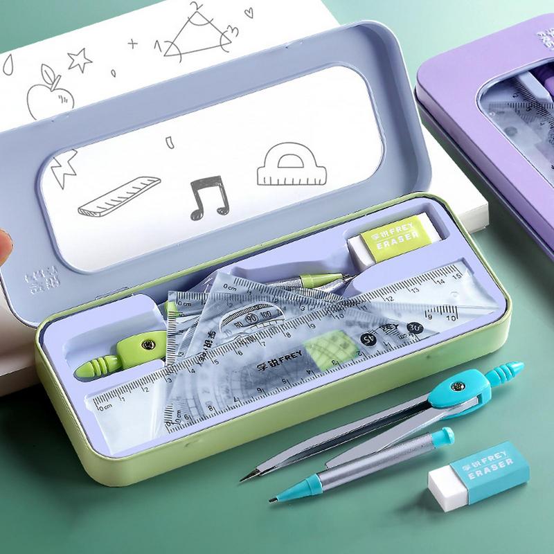 Protractor And Compass Set Mat - огляд і ціна Math Geometry Set With Compass