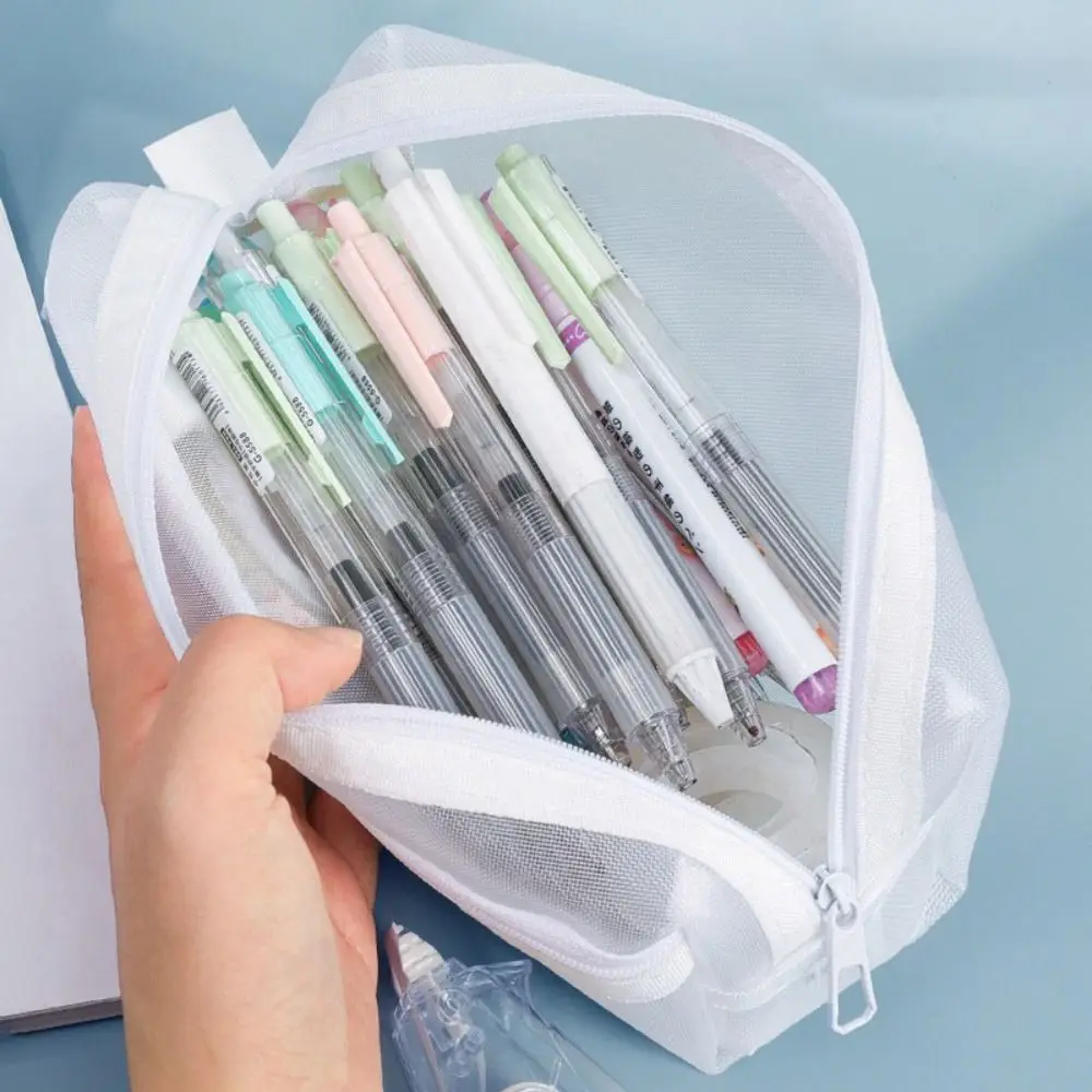 Large Capacity Double-Layer Me - огляд і ціна Clear Mesh Pencil Pouch For Exam