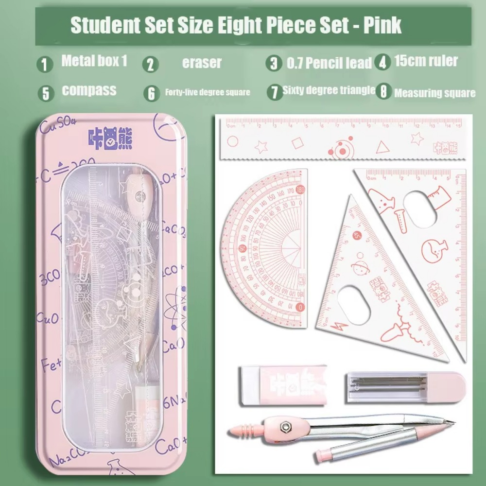 8Pcs/Set Multifunctional Math  - огляд і ціна Math Geometry Set With Compass