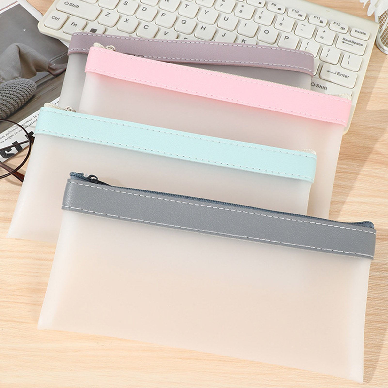 Transparent Frosted Pencil Cas - огляд і ціна Aesthetic Large Pencil Case Pouch