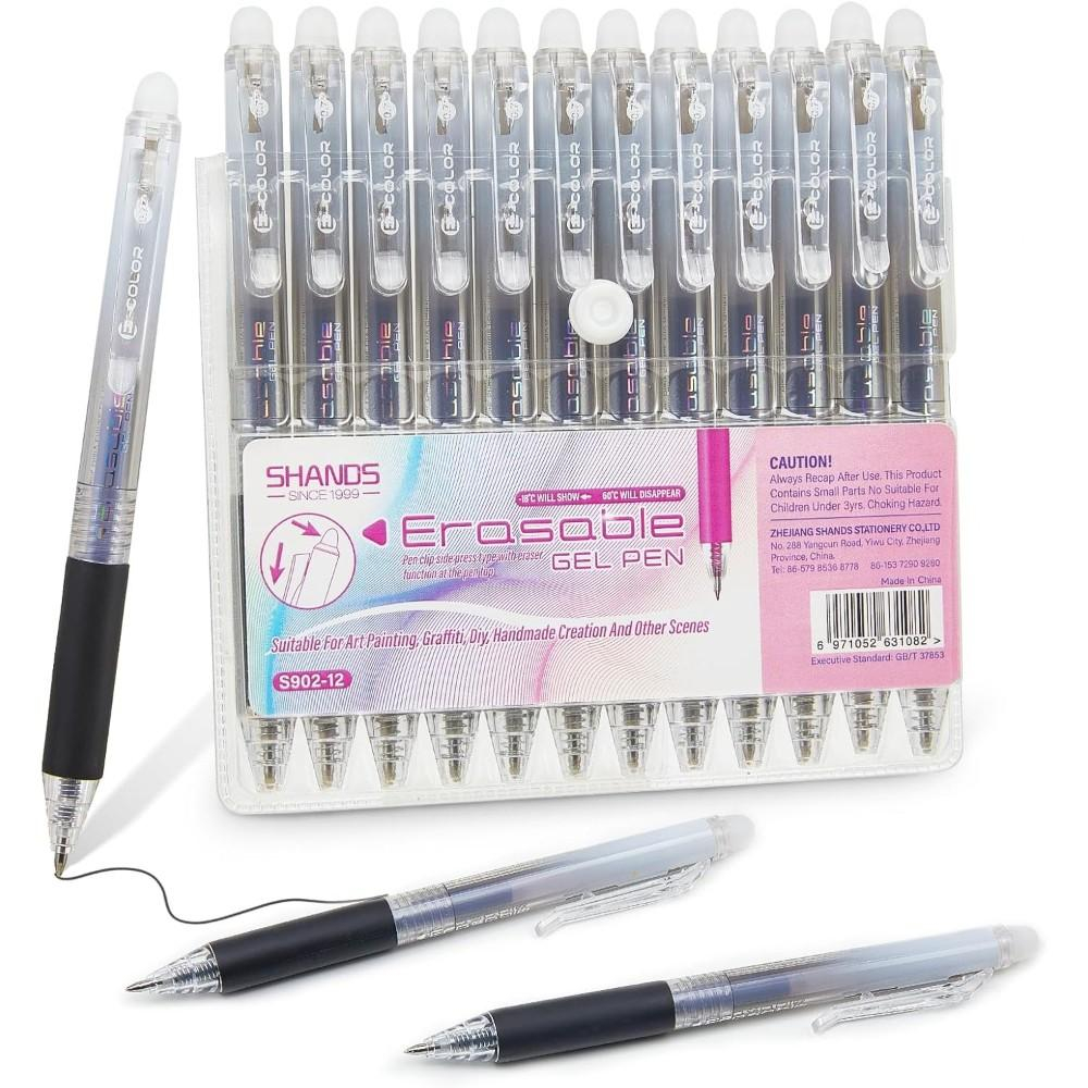 12-Pack 0.7mm Erasable Gel Pen - огляд і ціна Retractable Eraser Pen Click