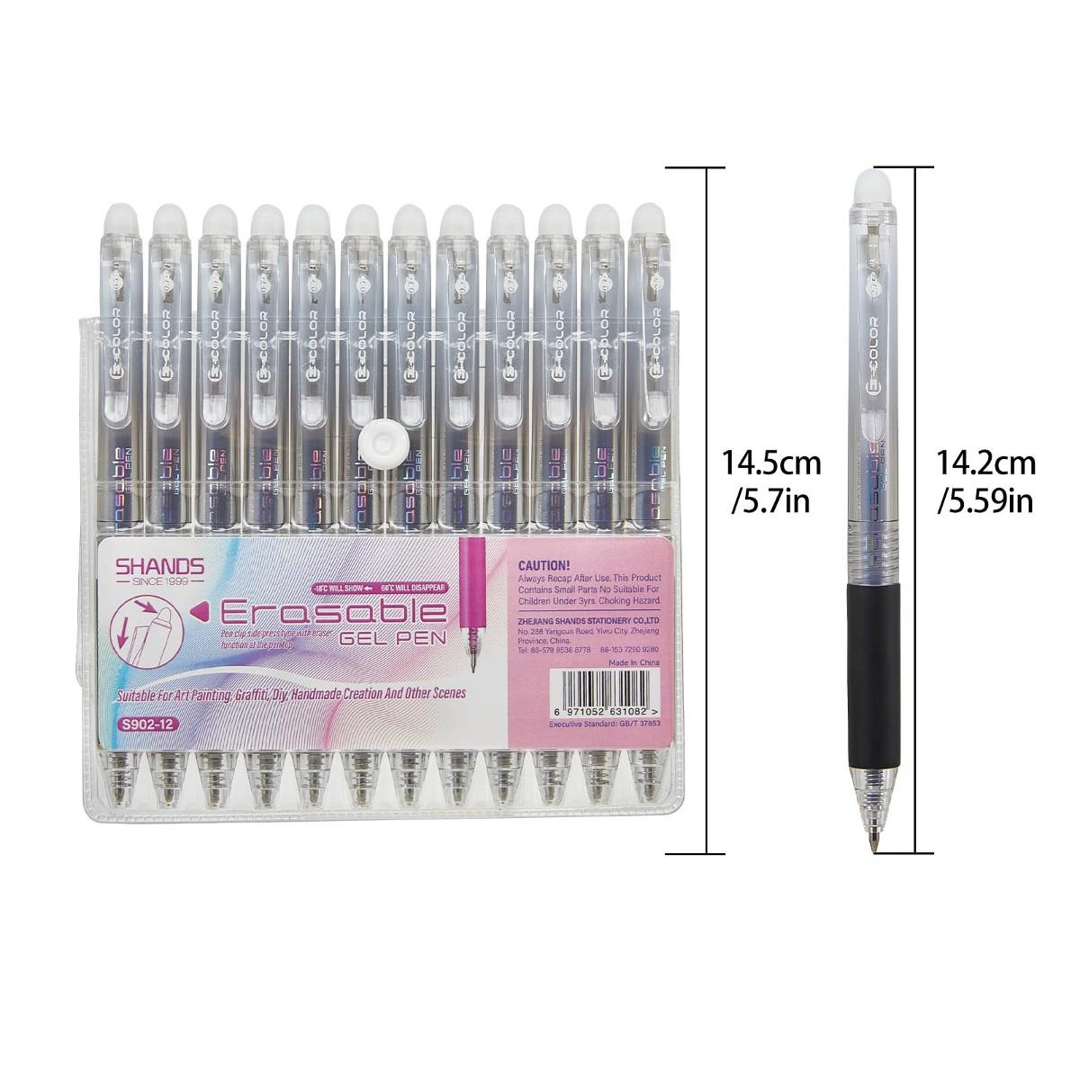12-Pack 0.7mm Erasable Gel Pen - огляд і ціна Retractable Eraser Pen Click