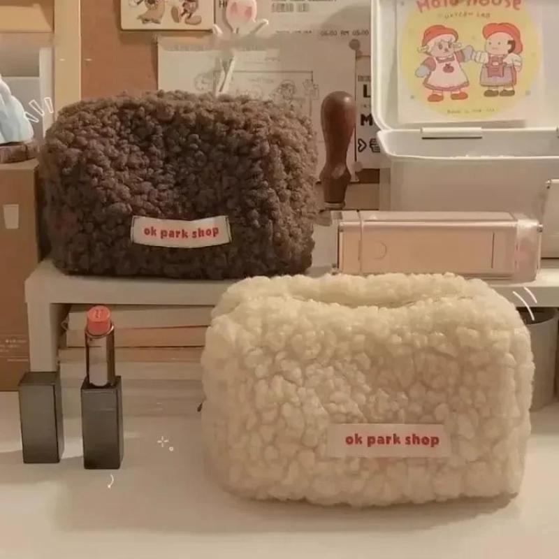 2026 Lamb Plush Storage Bag Si - огляд і ціна Aesthetic Large Pencil Case Pouch