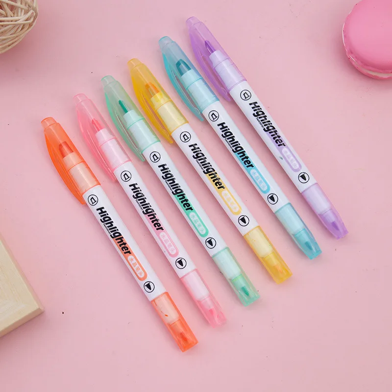 6 Colors/Set Unique Window Tip - огляд і ціна Pastel Highlighter Set Double Ended