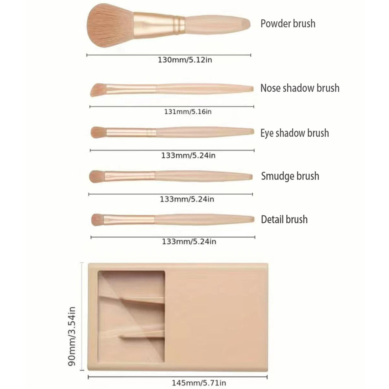 5pcs Cosmetic Brush Kit With M - огляд і ціна Writing Tools