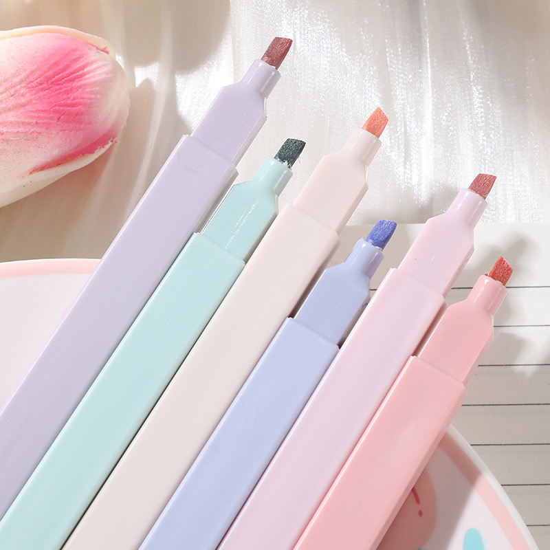 6 Pcs/Set Highlighters Set Cut - огляд і ціна Pastel Highlighter Set Double Ended