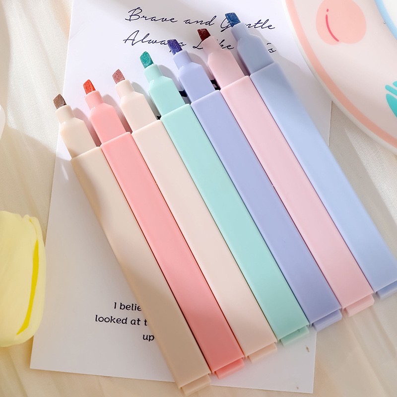 6 Pcs/Set Highlighters Set Cut - огляд і ціна Pastel Highlighter Set Double Ended