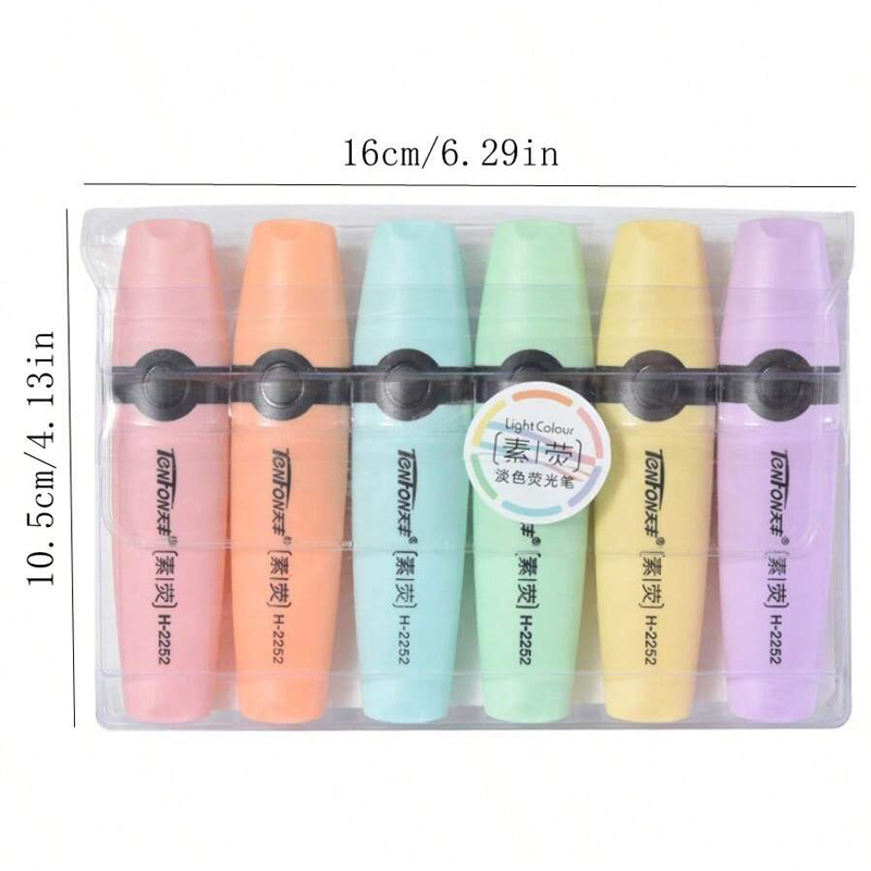 6 Pcs/set Highlighter Pastel C - огляд і ціна Pastel Highlighter Set Double Ended