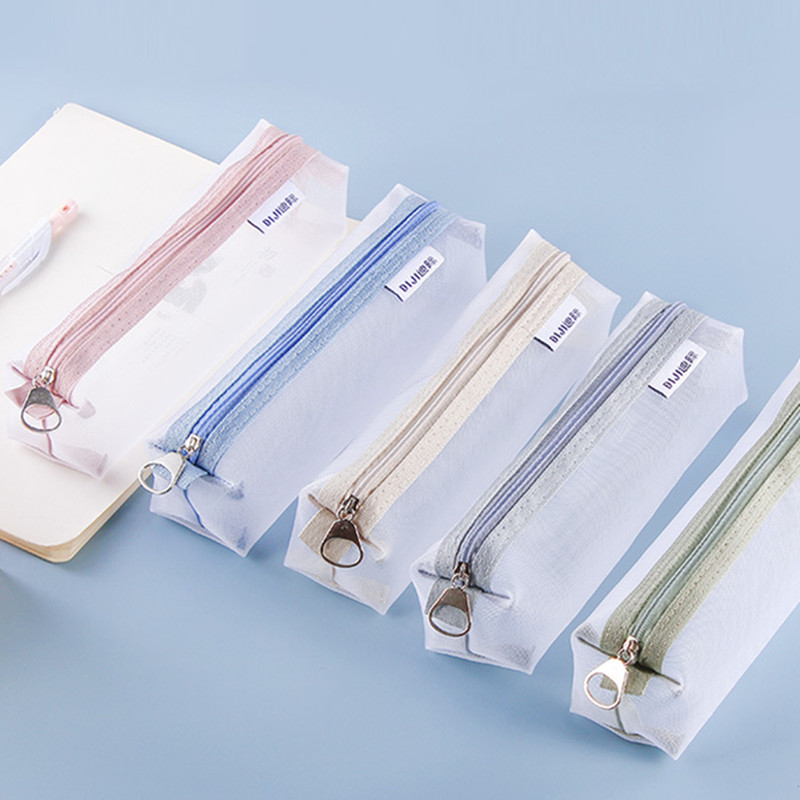Clear Transparent Nylon Mesh P - огляд і ціна Clear Mesh Pencil Pouch For Exam