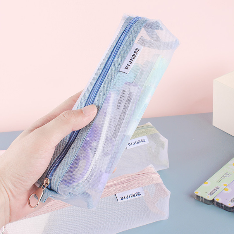 Clear Transparent Nylon Mesh P - огляд і ціна Clear Mesh Pencil Pouch For Exam